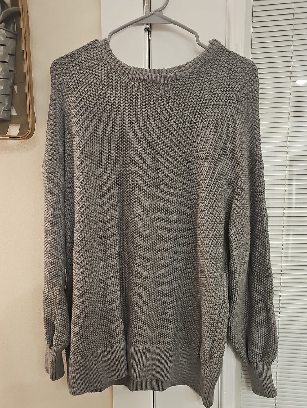 Old Navy Gray Ribbed Tunic Sweater